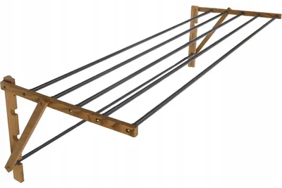 Zdjęcie produktu dla Suszarka Ścienna Drewniana 175 Cm Składana Na Pranie Ubrania Balkonowa