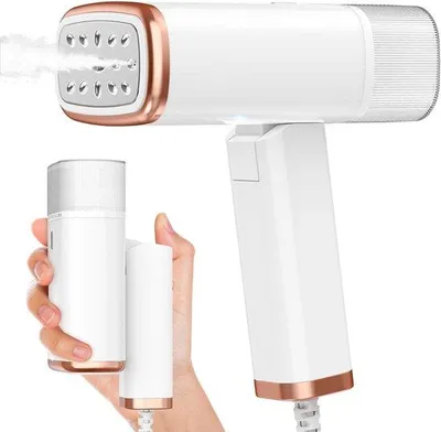Image de Fer à repasser de voyage - Pliable - Repassage à la vapeur horizontal et vertical - Chauffage rapide - 1200 W - Réservoir d'eau de 120 ml - Défroisseur