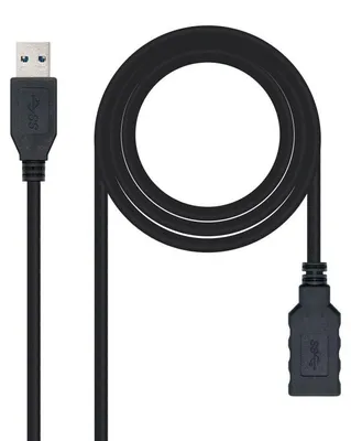 Produktbild von USB 3.0 A zu USB-A-Kabel NANOCABLE 10.01.0902BK 2 m