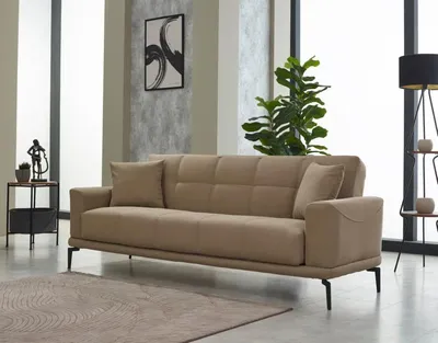 Zdjęcie produktu dla Beżowa sofa trzyosobowa sofa tapicerowana sofa 3-osobowa sofa z tkaniny sofa