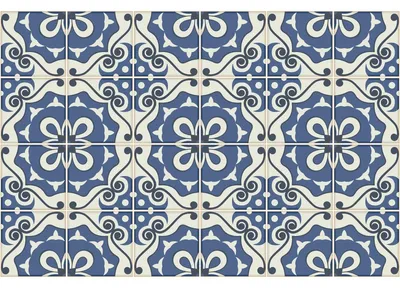 Image de Autocollants décoratifs pour carrelage de cuisine et de salle de bain – 24 autocollants Azulejos Fosca – 24 autocollants de 15 x 15 cm