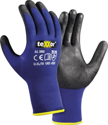 Produktbild von Handschuh TOUCH 2402_9 Nylon/Strick bl/schwarz Gr. 9 Packung mit 240 Stück
