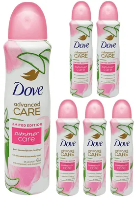 Produktbild von 6x Dove Limited Edition SUMMER CARE 150ml – Aloe Vera & Rosenwasser Duft – 72h Advanced Care Anti-Transpirant