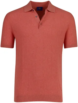 Produktbild von Polo orange gestrickt Baileys Struktur gestreift 3-Knopf