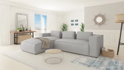 Produktbild von S-STYLE MÖBEL - Modernes Ecksofa Lorine aus Grau Luxusmicrofaser mit Ottomane links und weichem Sitz, B/T/H: 262 cm/ 176 cm/ 64 cm