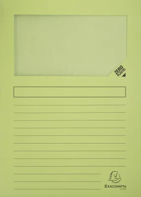 Produktbild von Exacompta Pack 100 Fenstermappen, A4, 160g, plastikfrei - Hellgrün - 50153E