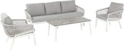 Produktbild von Sedací souprava Rosalie, 4dílná, se stolem, šedá, 120 x 60 cm