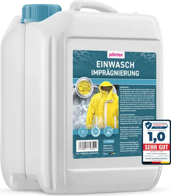 Produktbild von PLINTEX® 2,5L Einwaschimprägnierung für Outdoorbekleidung und Funktionskleidung - Imprägnierung Waschmaschine - universell anwendbar - Softshell, Gore-tex, Skibekleidung, Motorradbekleidung