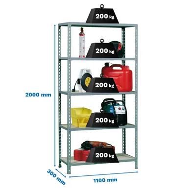 Produktbild von MADERCLICK SUPERPLUS 5/300 GALVA/MADEIRA metallische Prateleira