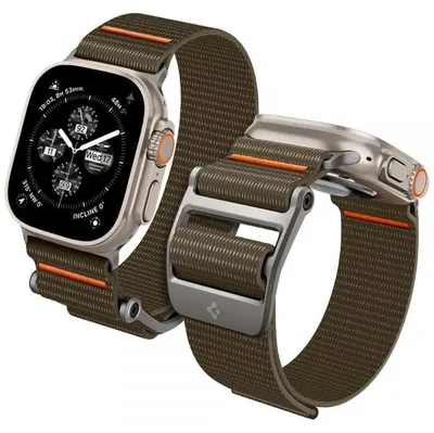 Produktbild von Spigen AMP05982, Band, Smartwatch, Khaki, Apple, Apple Watch Ultra 1 / 2 (49mm) Apple Watch Series 9 / 8 / 7 (45mm) Apple Watch Series SE 2 / SE /..., Nylon