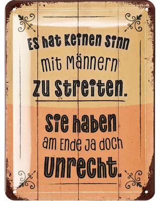 Produktbild von LANOLU Retro Blechschild Mit Männern streiten macht keinen Sinn, vintage Metallschilder mit Sprüchen, Shabby Chic Deko, 15x20cm