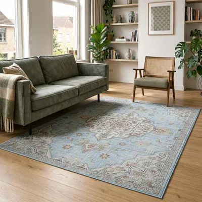 Zdjęcie produktu dla Volero - Dywan orientalny - Leyla Medallion Jasnoniebieski - 200x290 cm