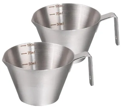 Produktbild von Espresso-Messbecher 100 ml Edelstahl mit Griff
