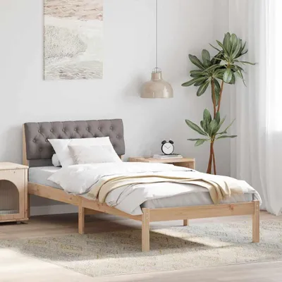 Obrázek produktu pro Maison Exclusive – rám postele hnědý a taupe 90 x 200 cm masivní borovice