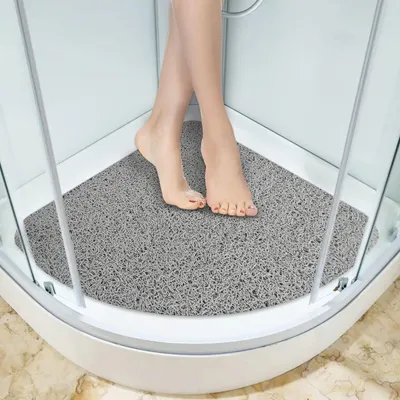 Image de Tapis de douche antidérapant avec drainage, dimensions 53 x 53 cm, pour salle de bain