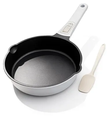 Bratpfanne 20 cm, antihaftbeschichtet, abnehmbarer Griff, weiß-schwarz
