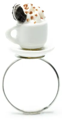 Produktbild von Kakao Ring Tasse Miniblings Fingerring Tassenring Kaffee Kakao heiße Schokolade