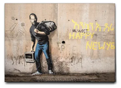 Image de Giallobus - Steve Jobs - Banksy - 70L x 50l cm - Tableau - Toile à cadre standard