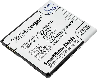 Immagine prodotto di TECHTEK Batteria compatibile con [ZTE] Obsidian, Z820 sostituisce Li3818T43P3h635450