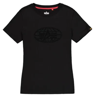 Produktbild von Alpha Industries Damen Rhinestone World Logo T-Shirt, Black, M