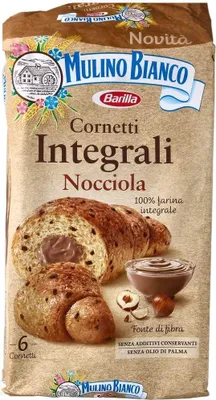 Produktbild von 3x Mulino Bianco Cornetti Integrali Nocciola Haselnuss Kuchen Vollkorn