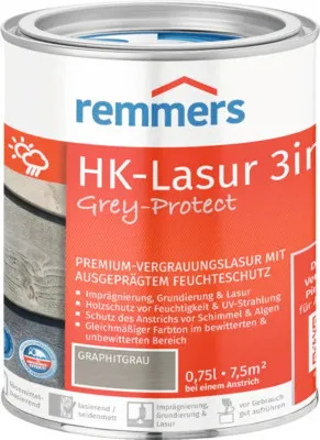 Produktbild von Remmers HK-Lasur 3in1 Grey-Protect graphitgrau (FT-25416) 0,75 l, Holzlasur aussen
