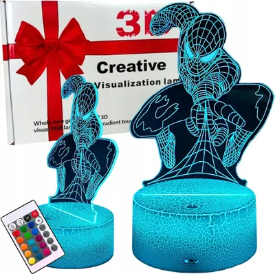 Obrázok produktu pre Spiderman Spider-Man 16 LED 3D nočné svetlo pre deti + diaľkové ovládanie