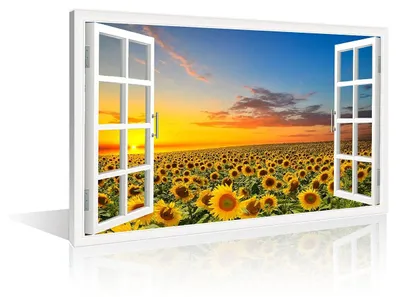Produktbild von 3D Wanddekoration mit Sonnenblumen in Holzrahmen