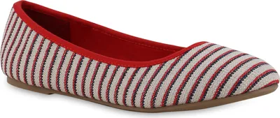 Produktbild von Giralin Damen Klassische Ballerinas Bequeme Prints Sommer Schuhe 837603, Farbe: Beige Rot Dunkelblau Muster, Größe: 38