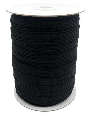 100m Gummiband gestrickt flach schwarz 10mm