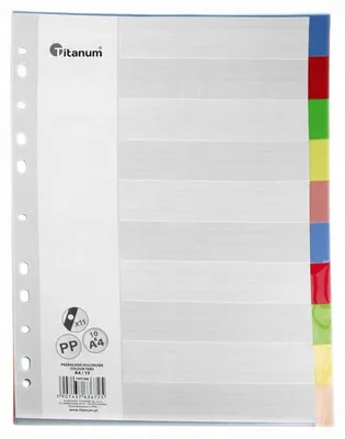 Produktbild von Titanum Trennblätter A4 Polypropylen Register 10 Farben