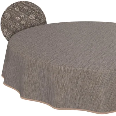 Tischdecke Wachstuch Einfarbig Braun Robust Wasserabweisend Rund 120 cm, Hauptbild