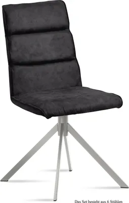 Produktbild von Esszimmerstuhl (6er-Set) Dorkas 47x92x60 Edelstahl/Anthrazit