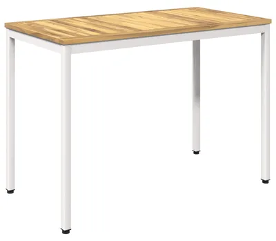 Immagine prodotto di vidaXL Tavolo da giardino bianco, 108,5 x 55 x 75 cm, in legno massello di acacia