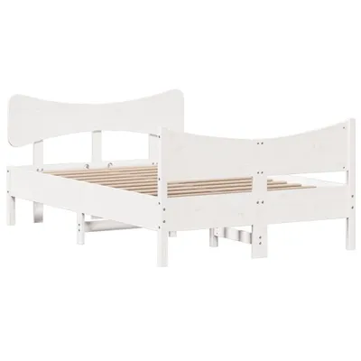 Produktbild von Massivholzbett ohne Matratze Weiß 120x200 cm Kiefernholz