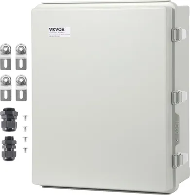 Produktbild von Elektrischer Anschlusskasten für den Außenbereich, 13,78 x 9,84 x 5,90 Zoll, Elektrogehäuse aus ABS-Kunststoff mit Klappdeckel, Edelstahlriegel, IP67, staubdicht und wasserdicht für elektrische