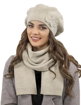 Zdjęcie produktu dla Vivisence 7006kmpl beżowy uni komplet beret+szalik