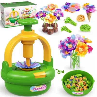 Produktbild von Kreative Bastelset Blumenstrauß, bunt, für Kinder 4-8 Jahre, DIY Bastelmaterial