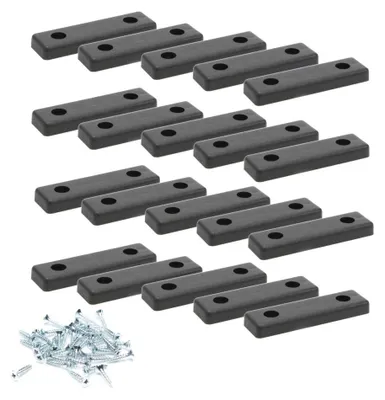 Produktbild von 20x sossai Möbelgleiter in Schwarz inkl. Schrauben 50x14x5mm Bodenabstandshalter Möbelpads Möbelfüße zum Anschrauben