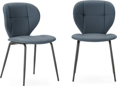 Zdjęcie produktu dla Zestaw 2 krzeseł z czarnymi metalowymi nogami, szerokość 50 cm - A