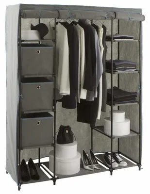Produktbild von Kleiderschrank mit 3 boxen stoff anthrazitgrau - 5 five simply smart