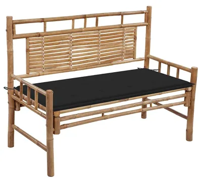 Productafbeelding van vidaXL Tuinbank met kussen, 120 cm, bamboe