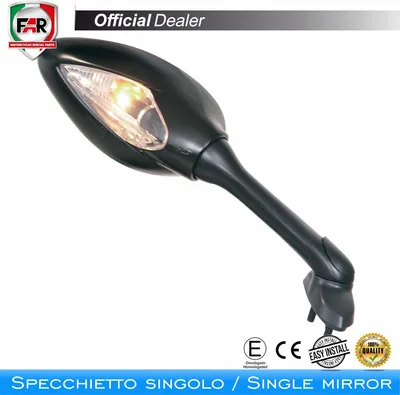 Zdjęcie produktu dla FAR Lewe lusterko owiewki Approved 6481 Czarne dla Suzuki