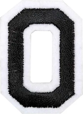 Produktbild von 1 Buchstaben Aufbügler, 15-43x45mm, Applikation, Aufnäher, schwarz, Buchstaben & Zeichen:O