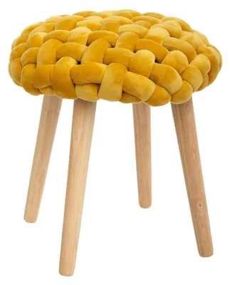 Produktbild von Cosy'ness Hocker, Fuß aus Holz und Sitzfläche, gestrickt, Höhe 43 cm - Atmosphera
