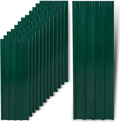 Produktbild von ESTEXO Trapezbleche Stahl 12 Stück grün 129x45 cm 0.25 mm für Dächer und Wände mit Rillen im Längsstoß