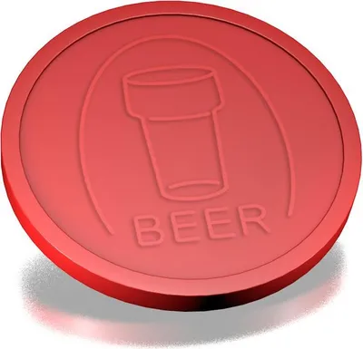Produktbild von CombiCraft Wertmarke mit Bierglas Motiv Rot Ø29mm - 250 Stück