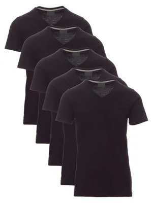 Produktbild von Mivaro Herren T-Shirt 5er Pack V-Ausschnitt - V-Neck Shirt aus 100% Baumwolle, Regular Fit, Basic Kurzarm, bis 5XL