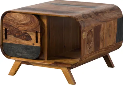 Produktbild von MASSIVMOEBEL24.DE Couchtisch Sheesham 70x70x50 dunkelbraun lackiert MAILAND #233