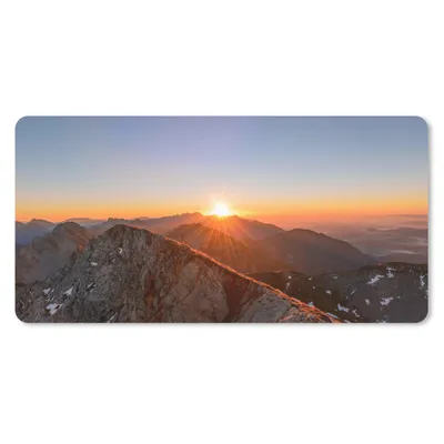 Produktbild von MuchoWow® Mauspad Mousepad Berg - Landschaft - Sonne 60x30 cm - Mousepads - Maus Mat - Pad - Mausunterlage - Nachhaltig
